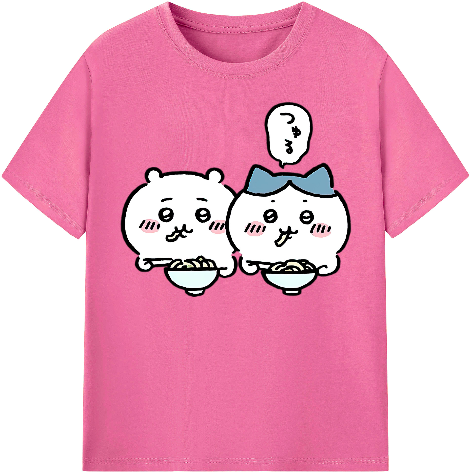 （画像用） ちいかわ ハチワレ Chii-kawa hachiware レディースカジュアルプリントTシャツ（綿100％）